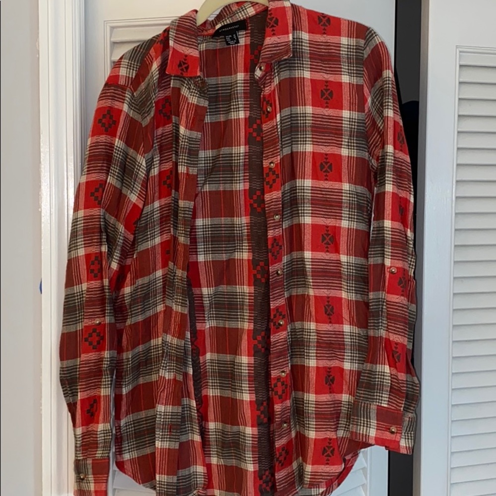 Orange plaid shirt